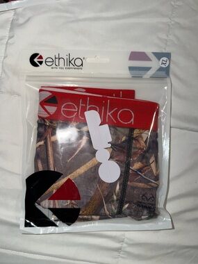 Ethika Men's Boxer Briefs with Red Waistband